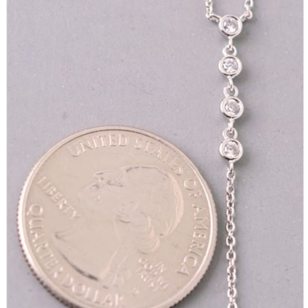 💎 18kt YG CZ Drop / Daity Gold Necklace - Picture 3 of 4